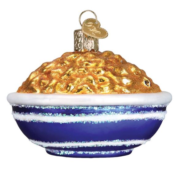 Old World Christmas Bowl of Mac and Cheese Holiday Ornament Glass - Picture 2 of 7